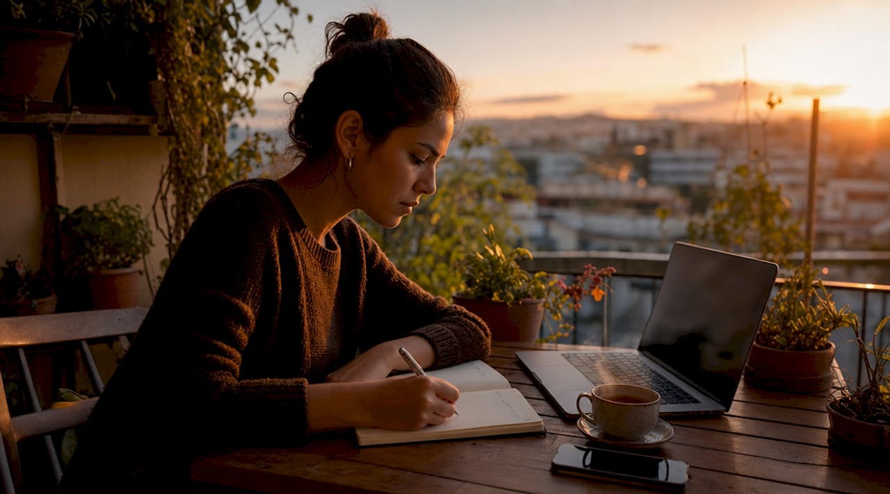 Mujer explorando el catálogo de juegos de un casino online