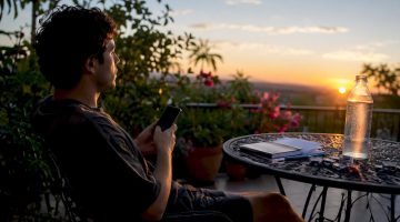 Un hombre realiza apuestas desde su casa utilizando criptomonedas como método de pago.