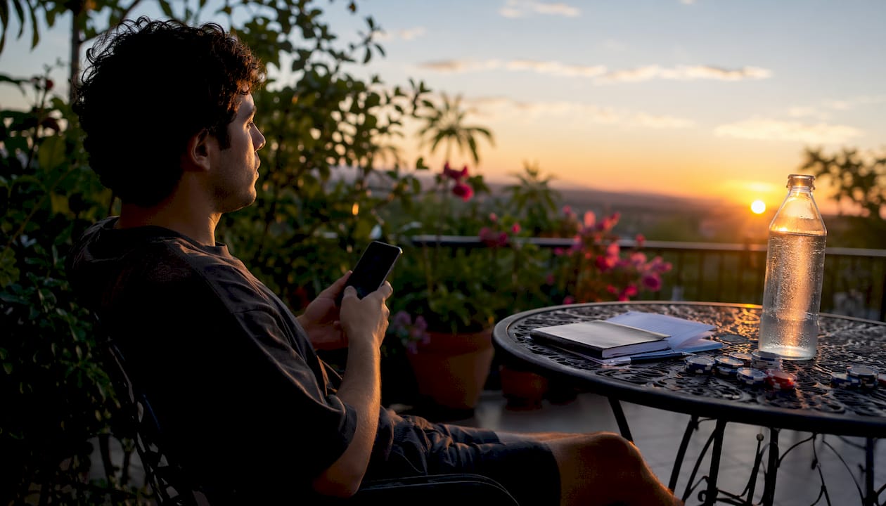 Un hombre realiza apuestas desde su casa utilizando criptomonedas como método de pago.