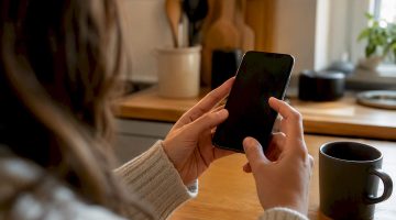 Manos protegiendo una billetera digital desde el móvil
