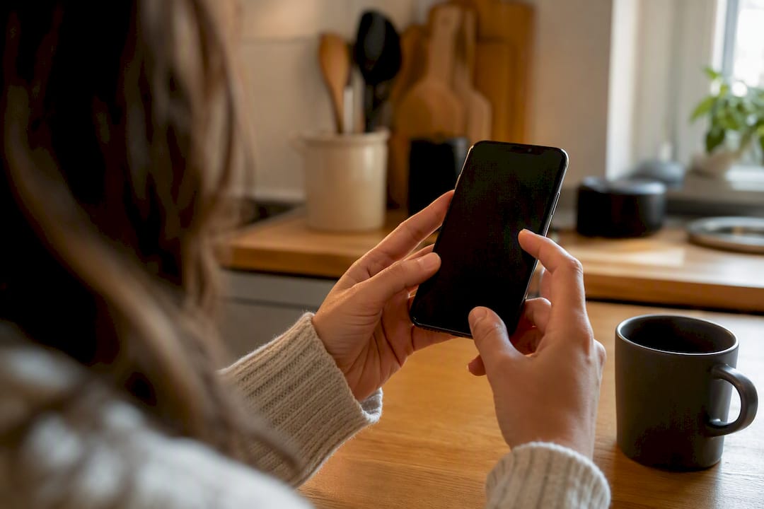Manos protegiendo una billetera digital desde el móvil