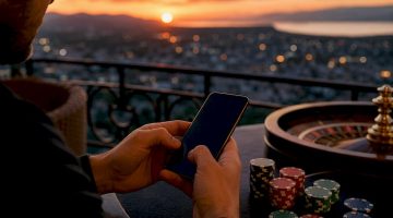 Manos ingresando código en el teléfono para verificar el bono